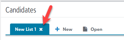 Candidate list tab 